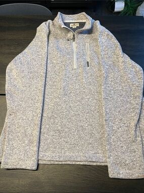 Woolrich Men’s Heather Light Gray Quarter-Zip Pullover
